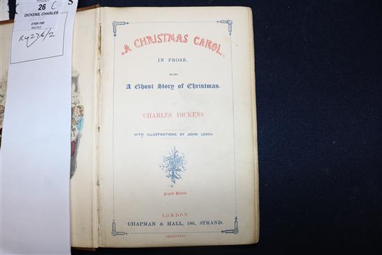 Dickens, Charles - A Christmas Carol, SECOND edition, 8vo, Stave one on first page of text, frontispiece,
